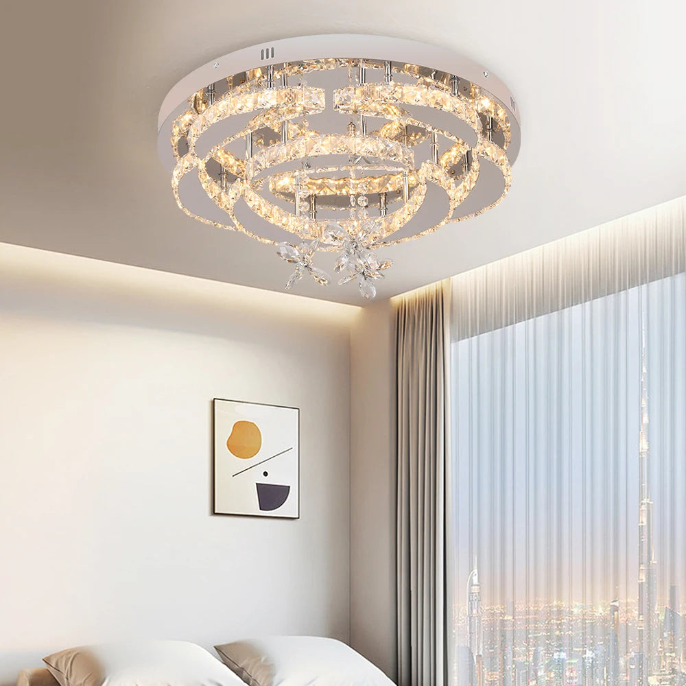 Vetrulus Luxury K9 Crystal Chandelier Modern Dimmable Ceiling Lamp