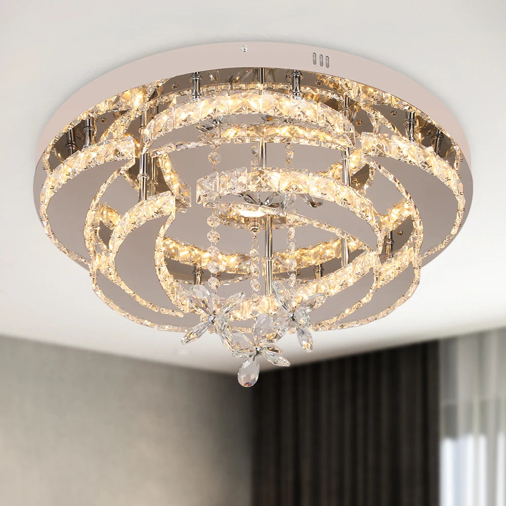 Vetrulus Luxury K9 Crystal Chandelier Modern Dimmable Ceiling Lamp