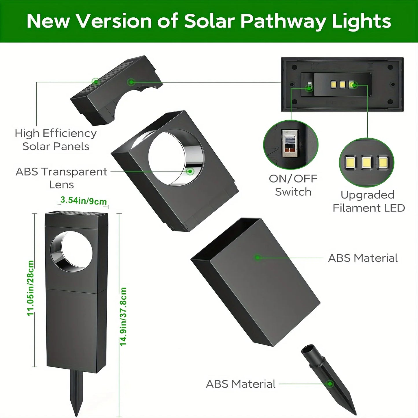 KPSTEK Solar Lights Outdoor Pathway Garden Patio LED Decor