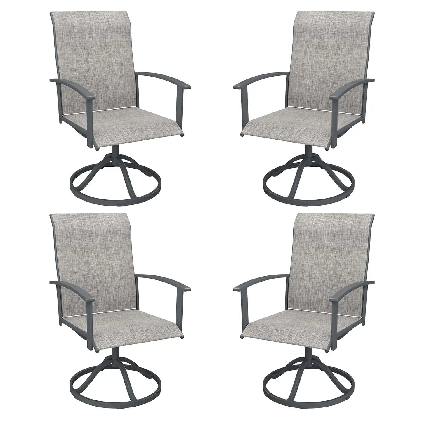 Swivel Patio Chairs Set of 4 High Back Textilene Dining