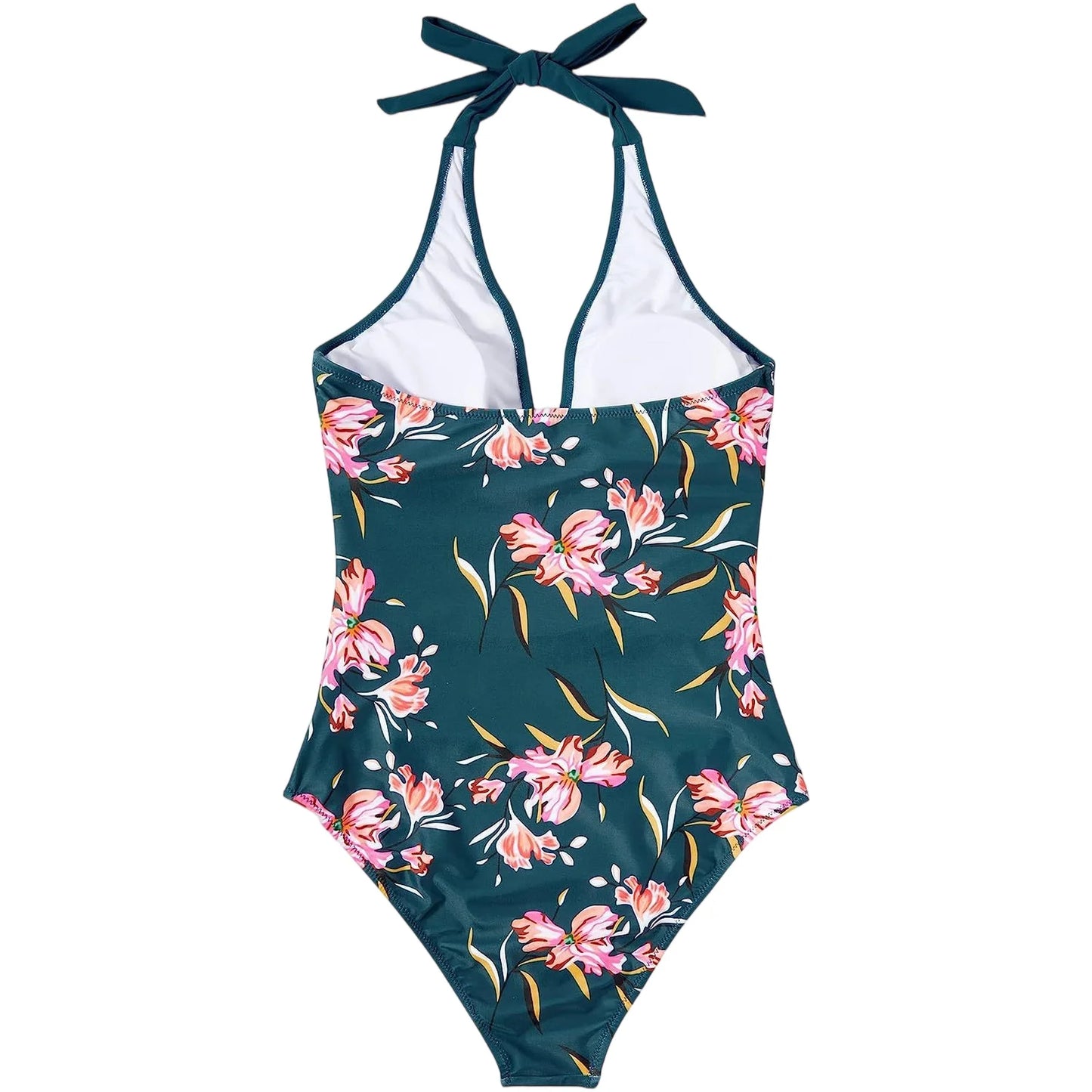NONECN Tummy Control Cross Front Striped One Piece Swimsuit