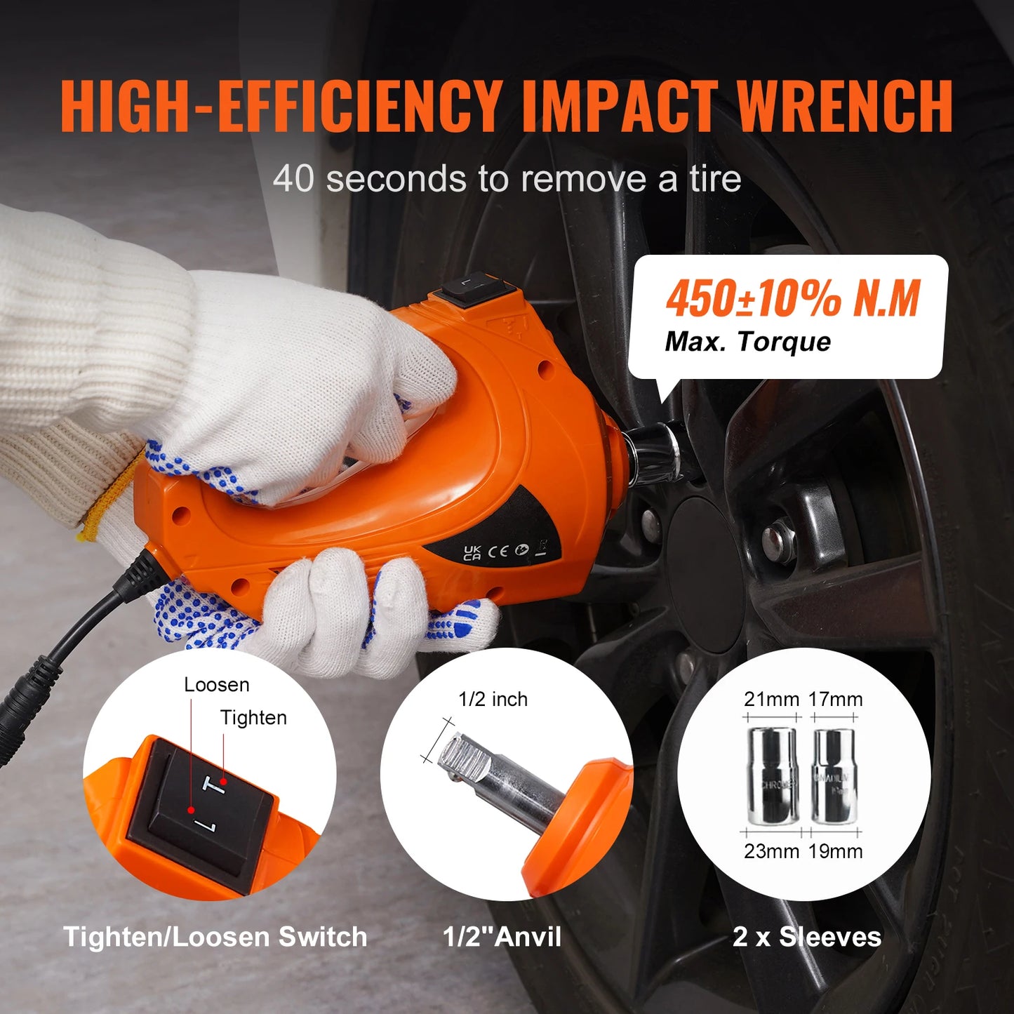 SucceBuy 3 Ton Electric Scissor Car Jack Kit With 12V Electric Impact Wrench