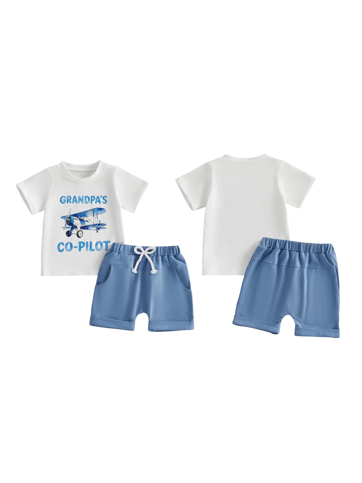 Dinosaur Print Short Sleeve Tops And Elastic Waist Shorts Set For Toddler Boy