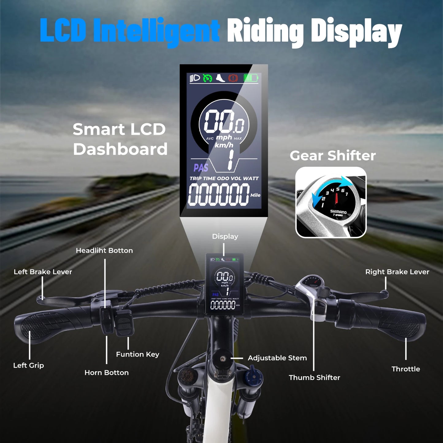 Terrosor Electric Mountain Bike Fat Tire 350W Peak 19.9Mph