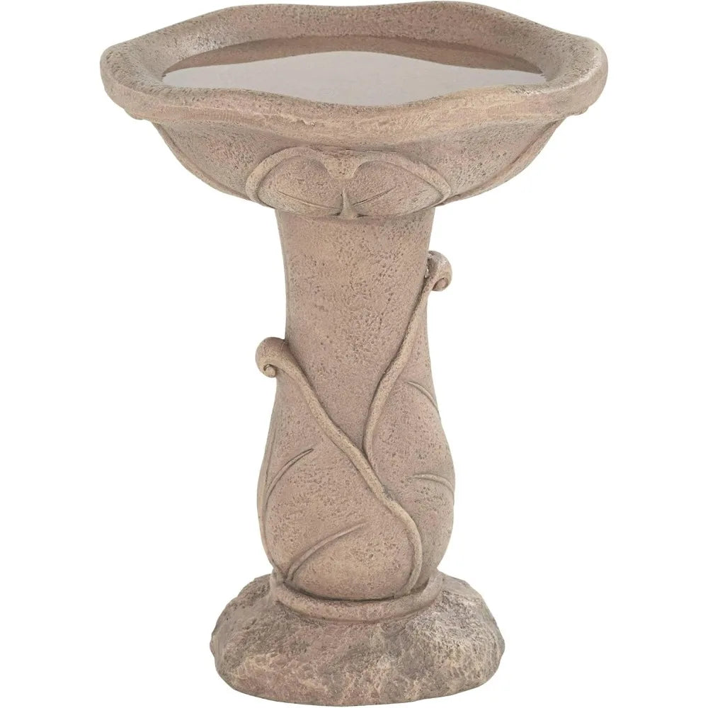 Water Lily Rustic Outdoor Cement Fountain Bird Bath