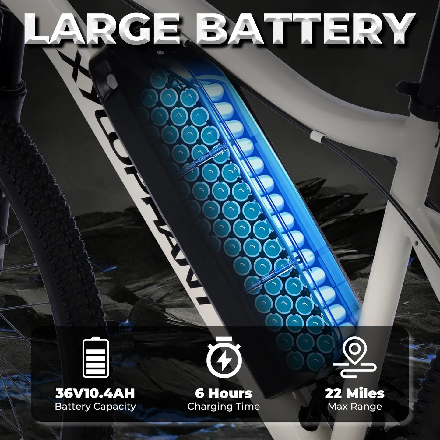 Terrosor Electric Mountain Bike Fat Tire 350W Peak 19.9Mph