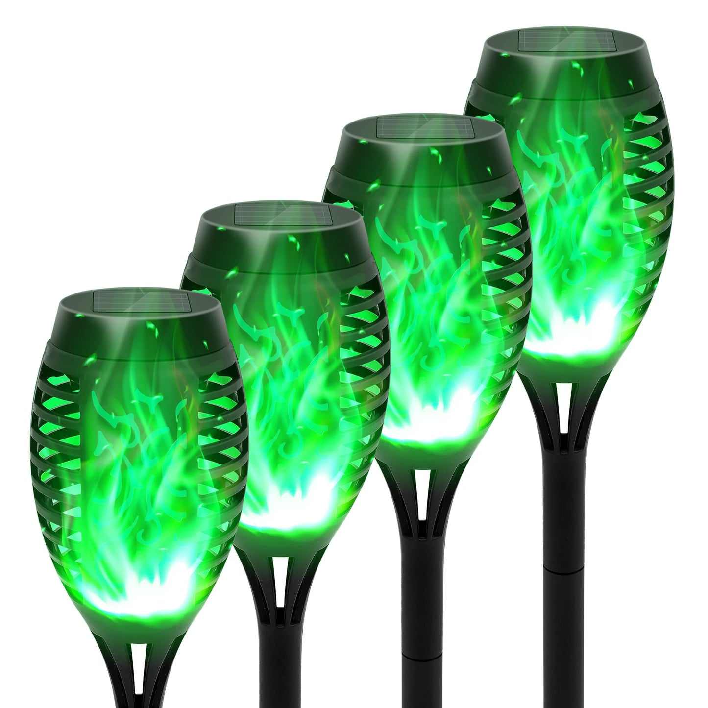 Solar Flame Torch Lights LED Flickering Outdoor Lawn Path Decoration