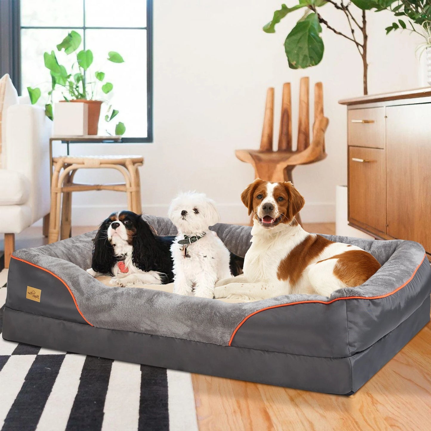 BINGOPAW Large Dog Bed Anti Allergy Removable Washable Cover Waterproof