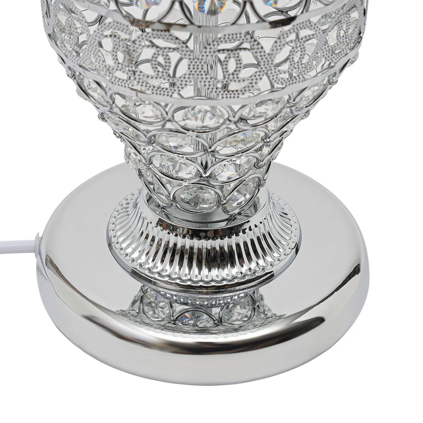 Crystal Table Lamp With Hanging Crystal Drops For Living Room