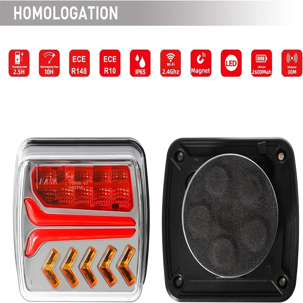 Wireless Magnetic LED Tail Light Signal Dual Brake Light