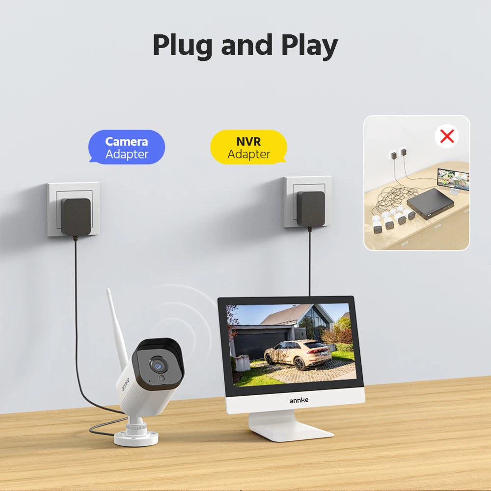 ANNKE 5MP Wireless Security Cameras Kit Outdoor NVR CCTV System