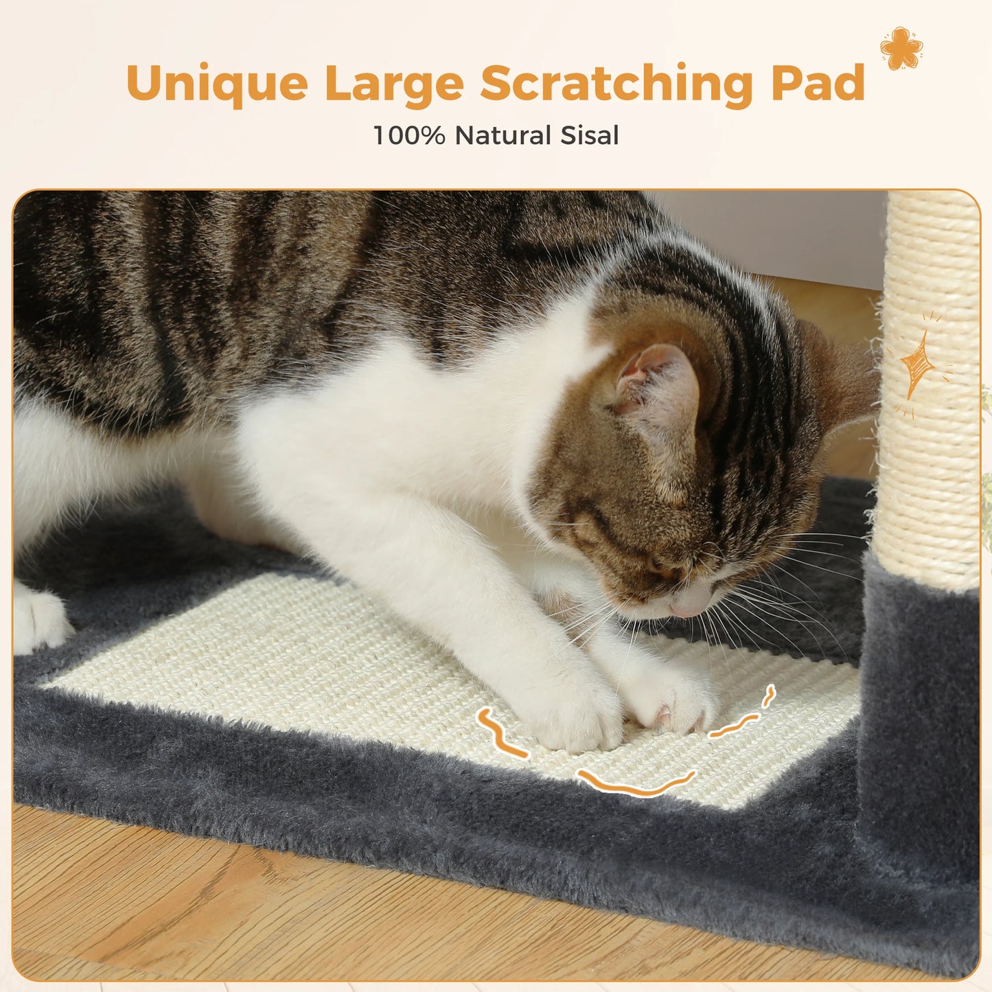 PAWZ Road Cat Tree Tower With Sisal Scratching Posts Hammock