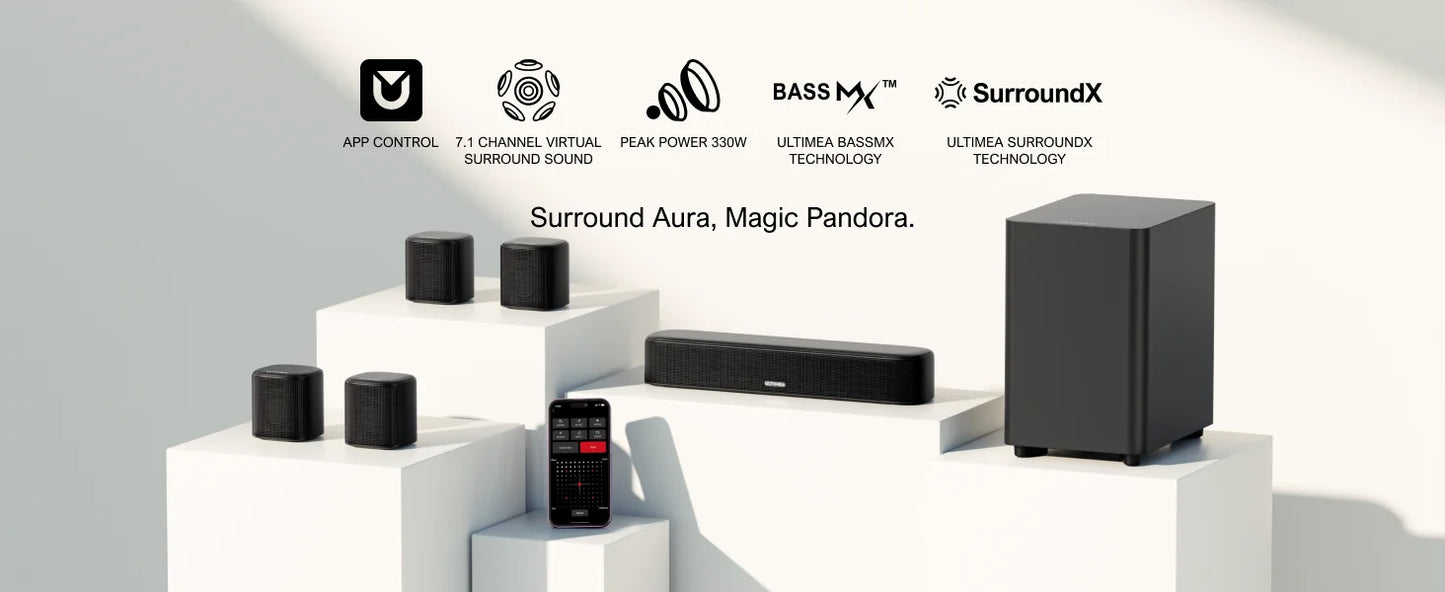ULTIMEA 7.1ch Virtual Surround Sound Bar With App Control