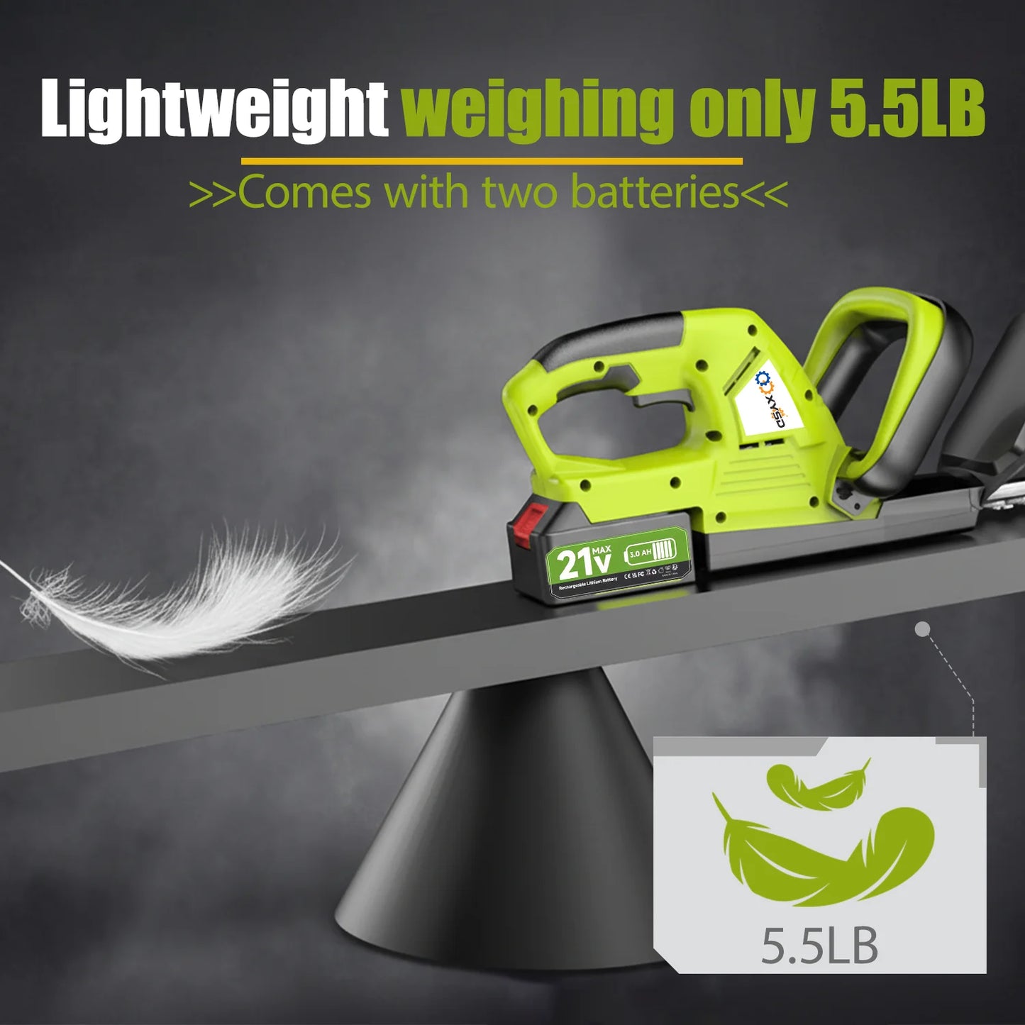 Brushless Electric Hedge Trimmer With Safety Lock Includes Batteries Blade Guard
