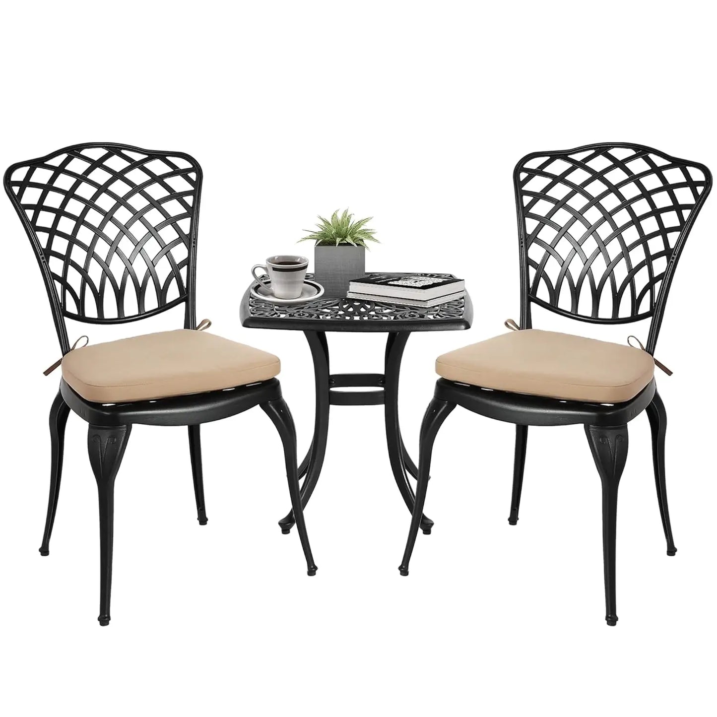 Bistro Table And Chairs Set Outdoor Patio Cast Aluminum