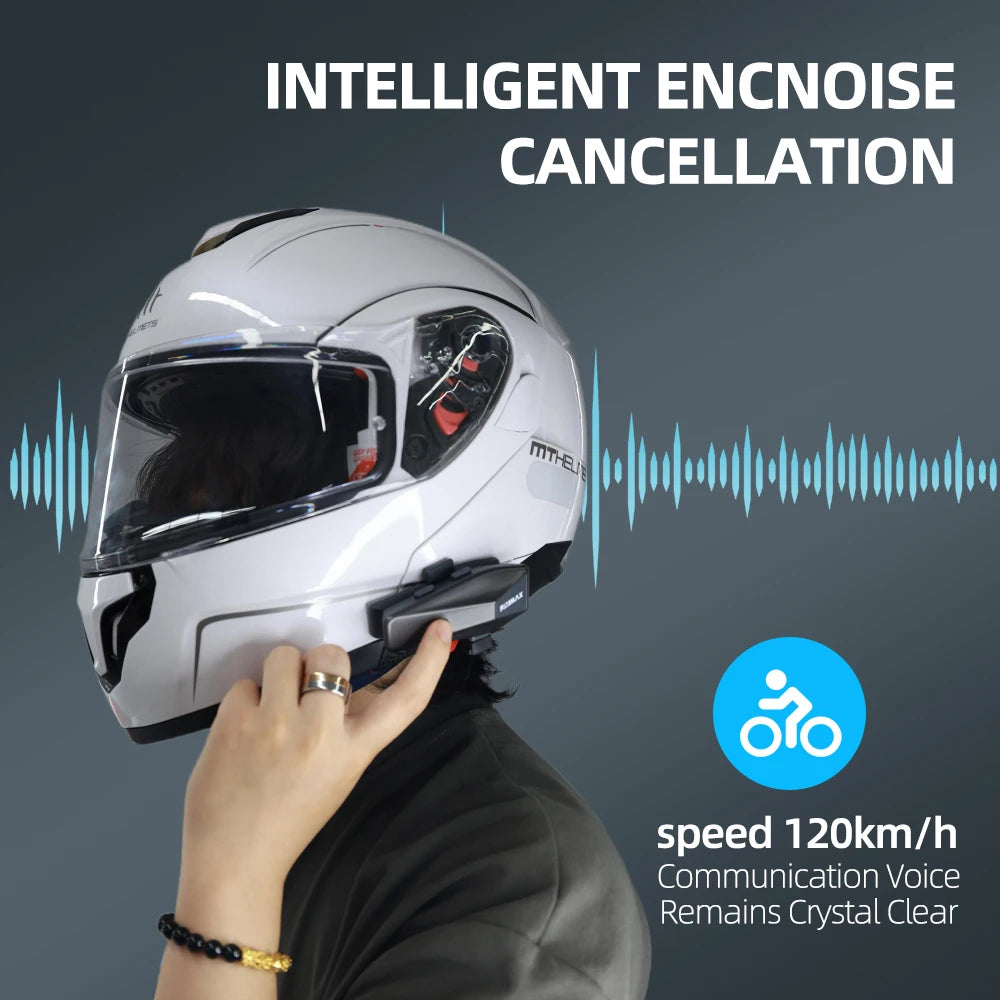 JimiLife Motorcycle Helmet With Bluetooth Earphones And 2 Kilometer Intercom