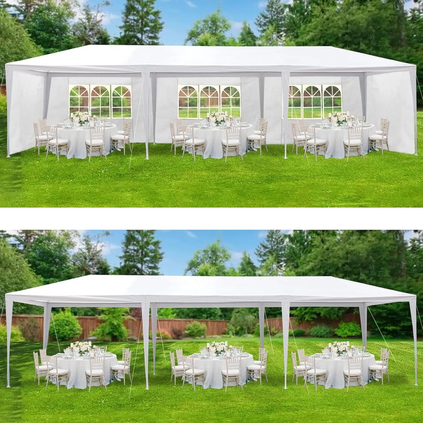 Outdoor Waterproof Gazebo Canopy Tent With Removable Sidewalls And Windows