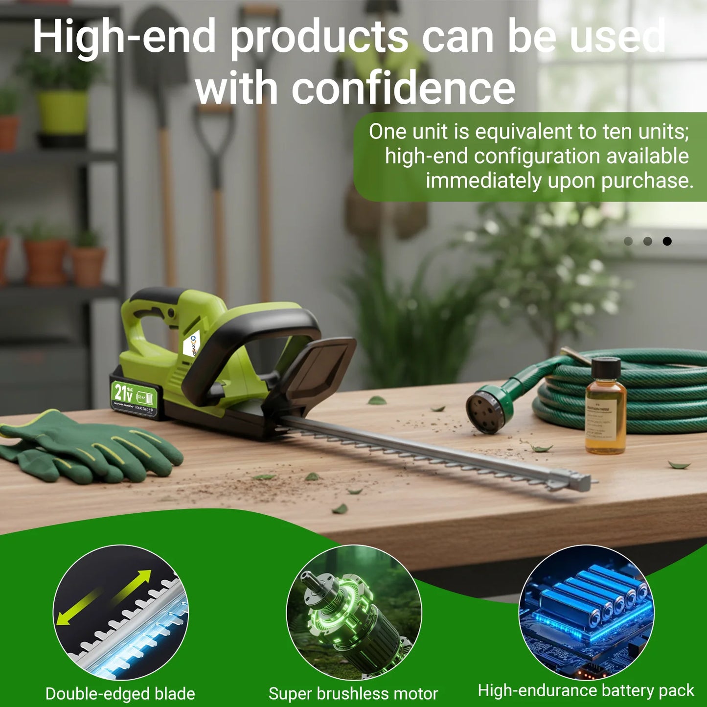 Brushless Electric Hedge Trimmer With Safety Lock Includes Batteries Blade Guard