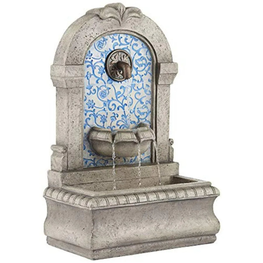 Italian Outdoor Decor Faux Stone Floor Fountain Waterfall Garden Feature