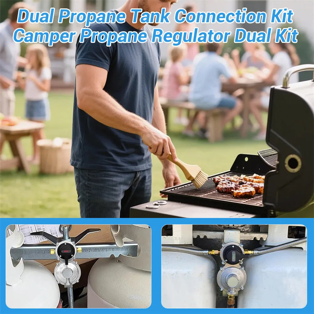 RV Propane Regulator With Hose Automatic Changeover 2-Stage