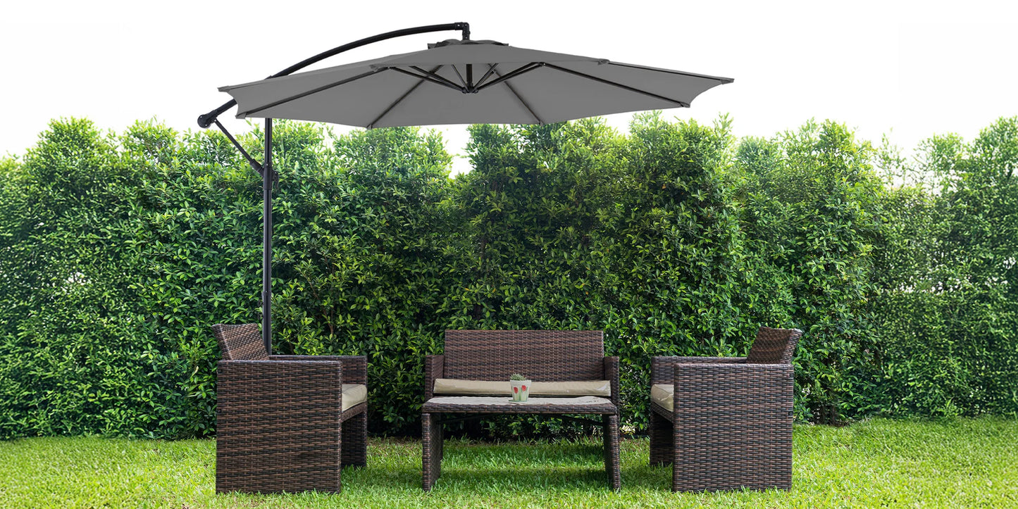JHK Outdoor Cantilever Patio Umbrella With Easy Tilt UV Protection