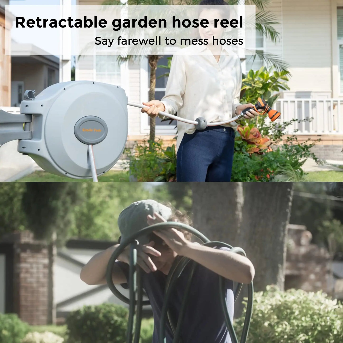 Giraffe Tools CW20 Retractable Garden Hose Reel With Lock
