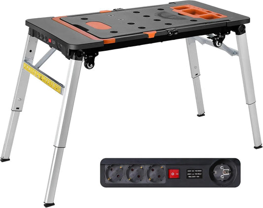 NONEDIY Multifunctional 7-in-1 Portable Folding Work Table Sawhorse 440lbs