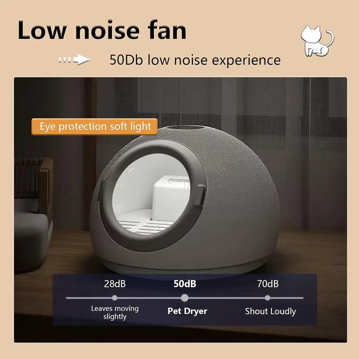 Ultra Quiet Automatic Pet Dryer Box Adjustable Temperature & Time Control Home Use Cat Dog Drying Machine, Custom