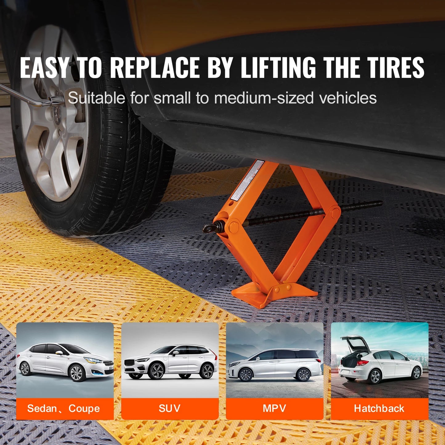SucceBuy Scissor Jack Car Jack For Portable Tire Service