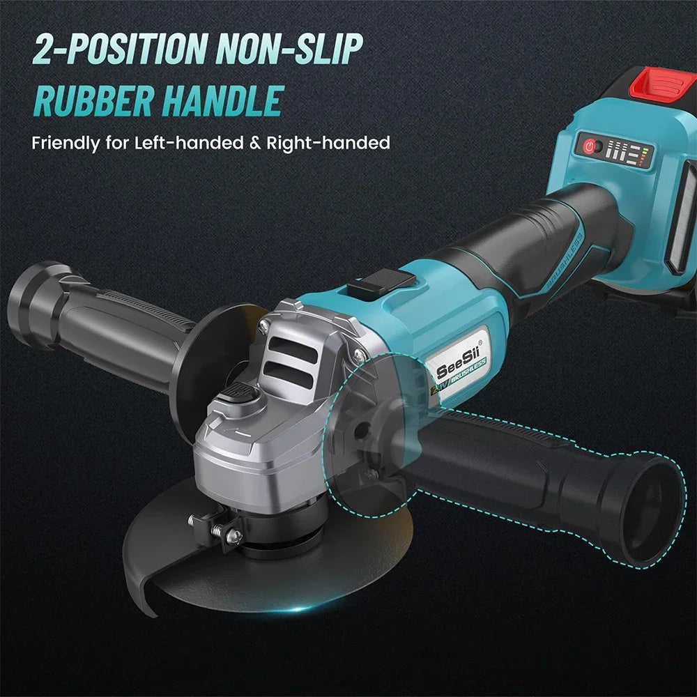 Seesii 21V Brushless Angle Grinder Multifunction Cutting Polishing Tool