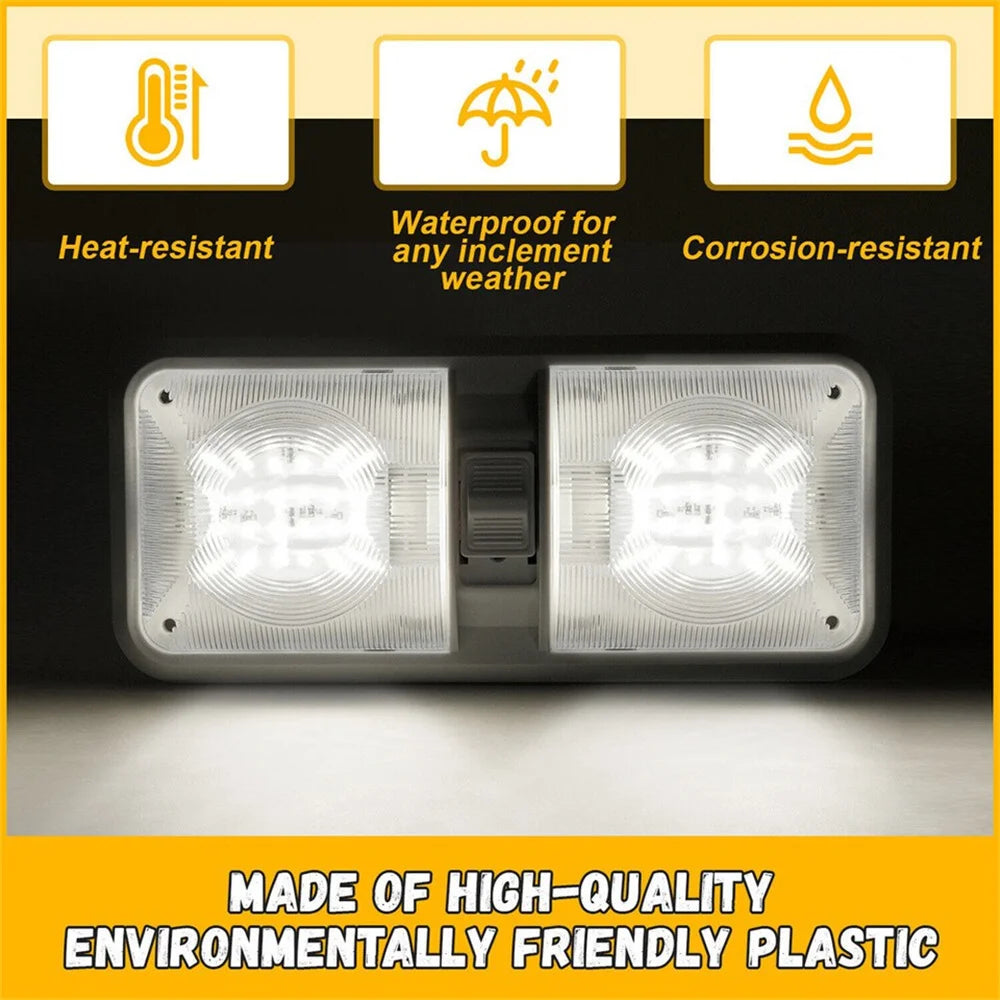 12V LED RV Double Dome Ceiling Lights 5 Pack