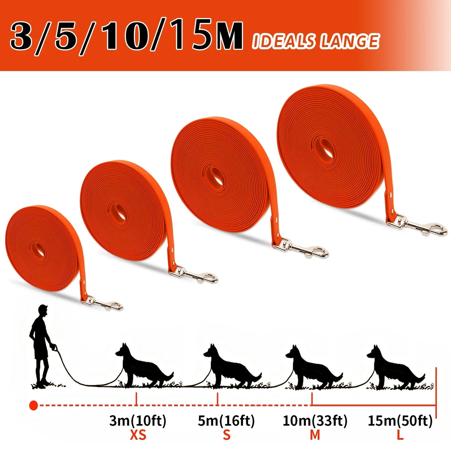 Waterproof Dog Leash Plastic Easy Clean Rope For Walking