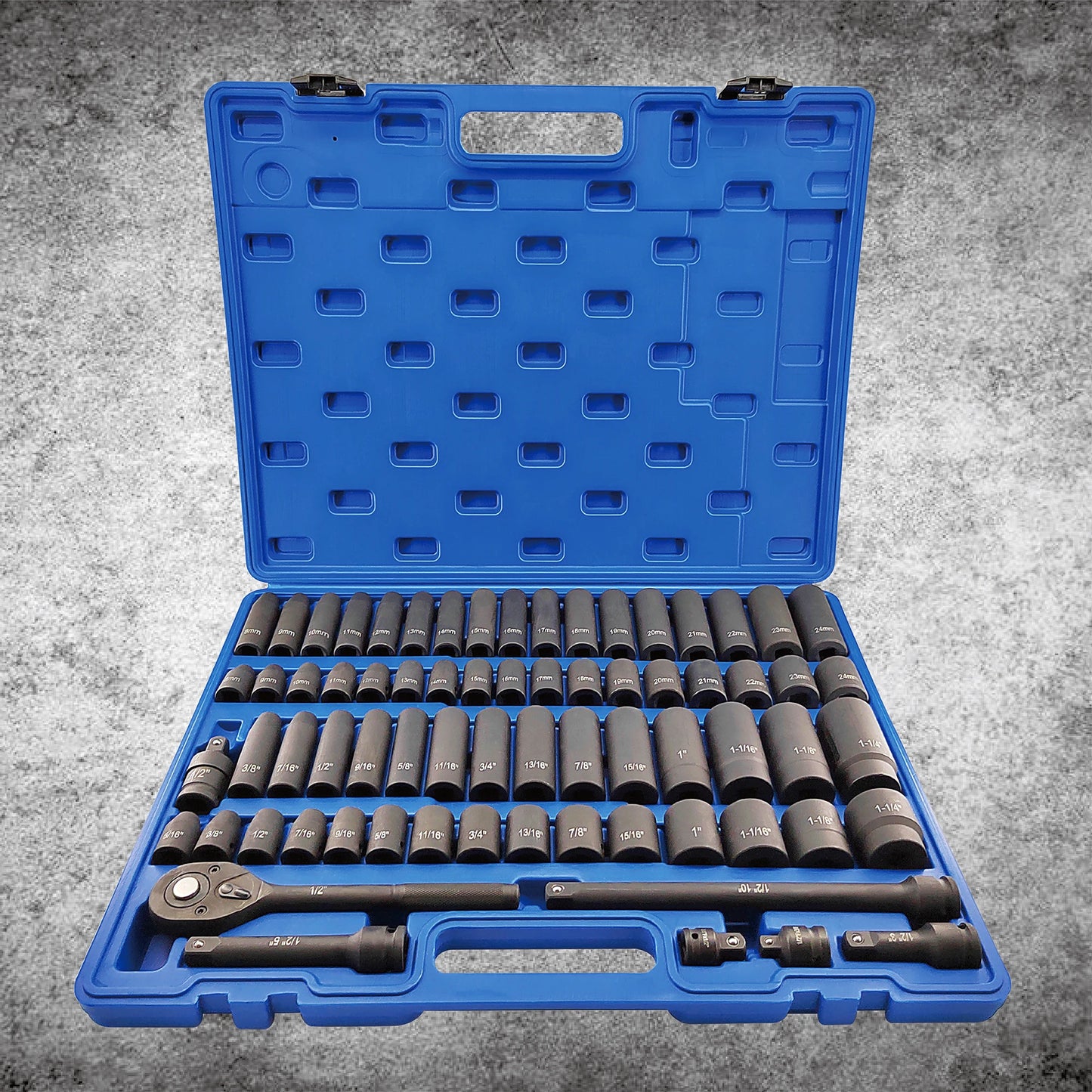 GOSWIFTDIY 70 Piece Impact Socket Set With Ratchet