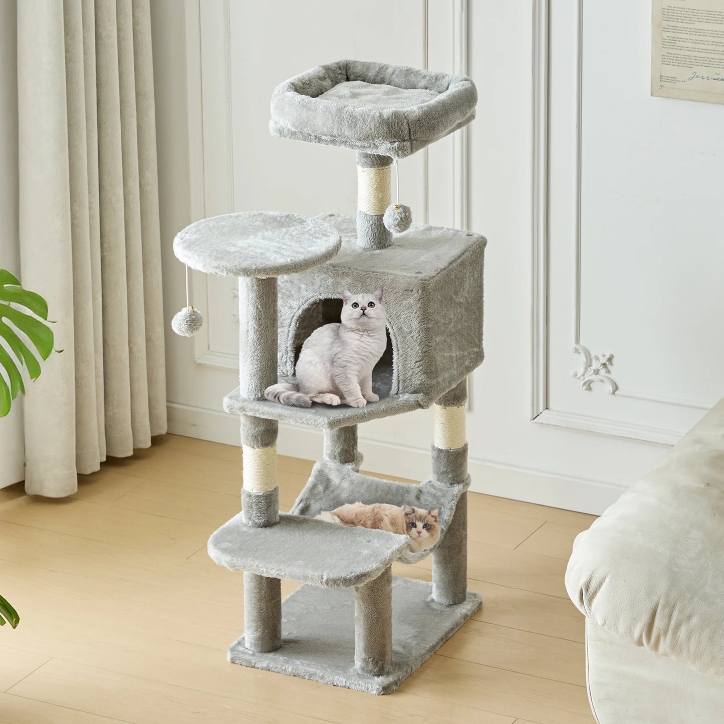 JHK Cat Tree Multi Cat Climbing Tower with Sisal Posts