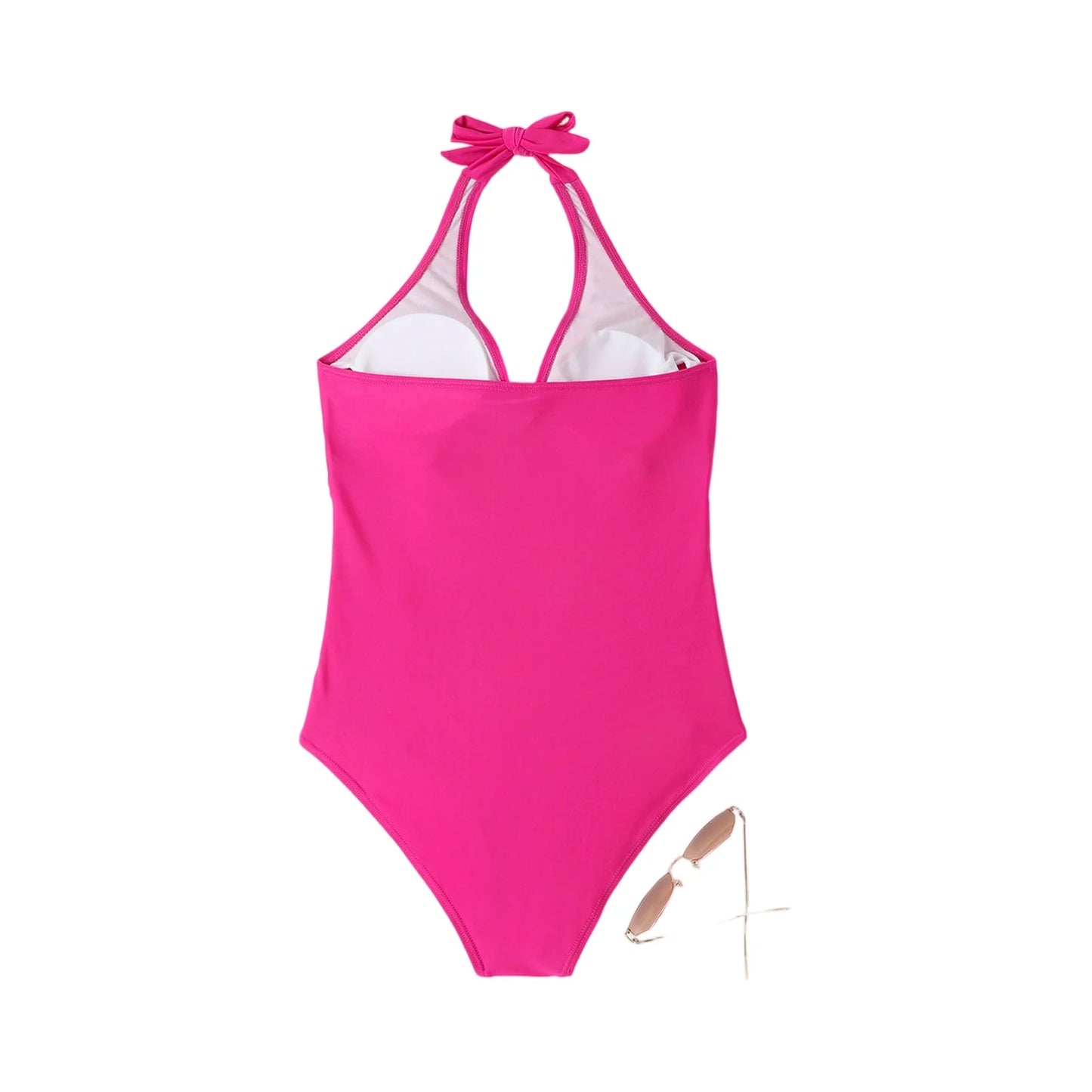 NONECN Tummy Control Cross Front Striped One Piece Swimsuit