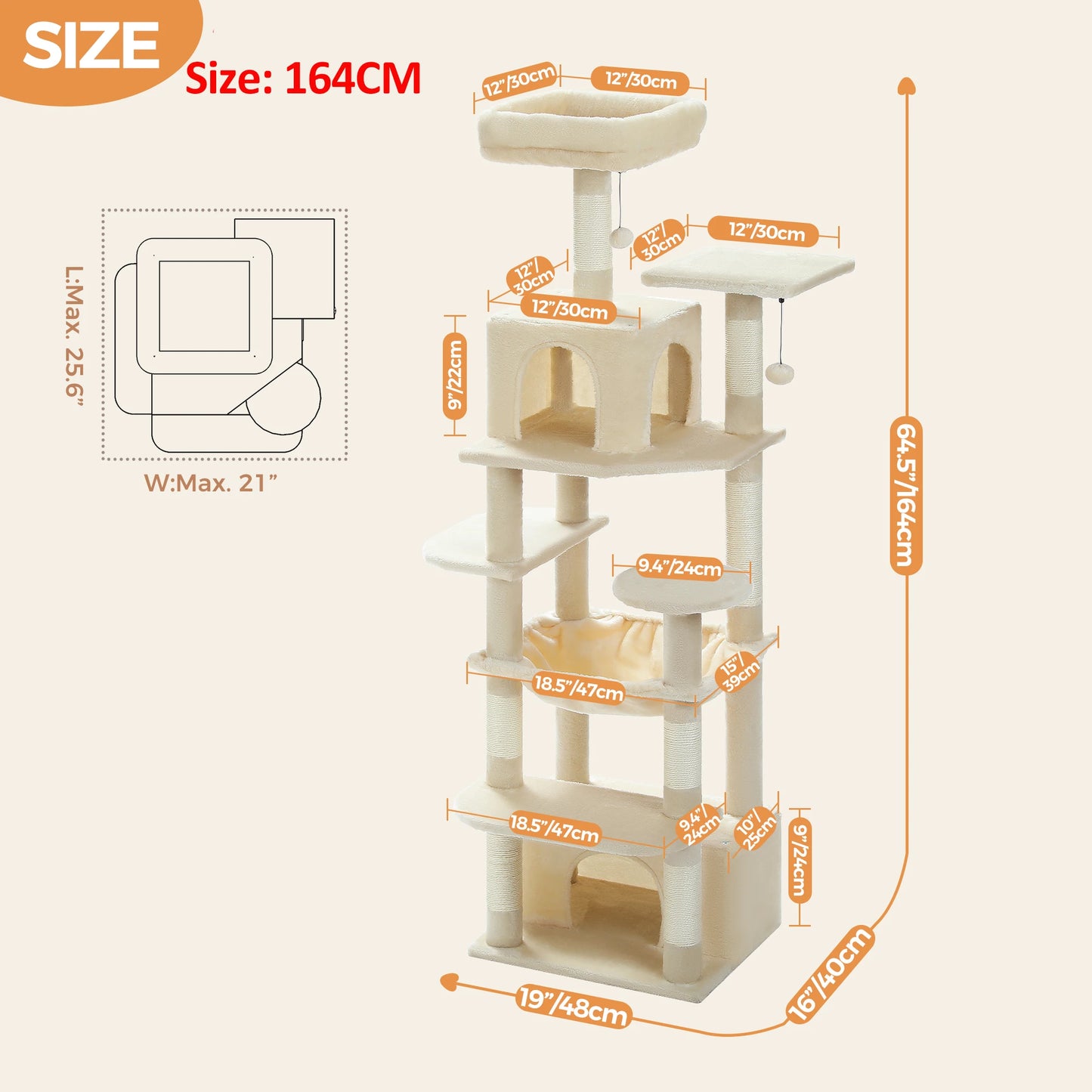 PAWZ Road Cat Tree Tower With Sisal Scratching Posts Hammock