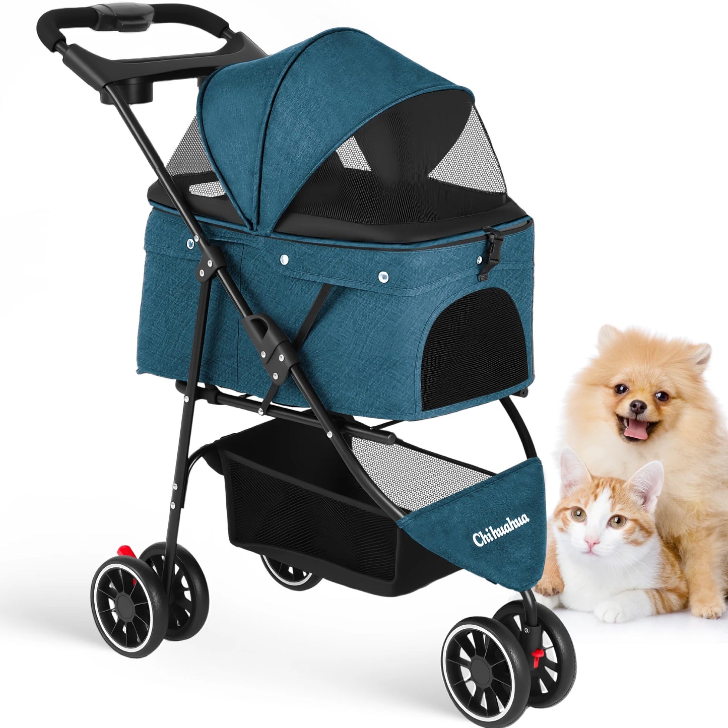 Chihuahua Pet Stroller For Dogs And Cats Foldable Portable