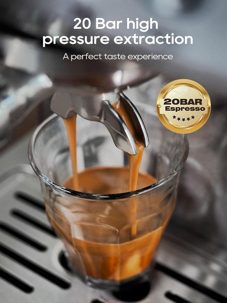 HiBREW 20 Bar Semi Automatic Espresso Temperature Adjustable 58mm Portafilter