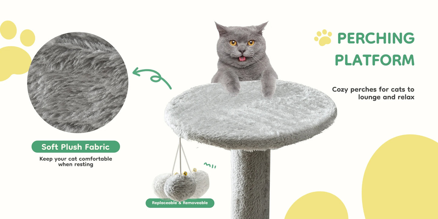 JHK Cat Tree Multi Cat Climbing Tower with Sisal Posts