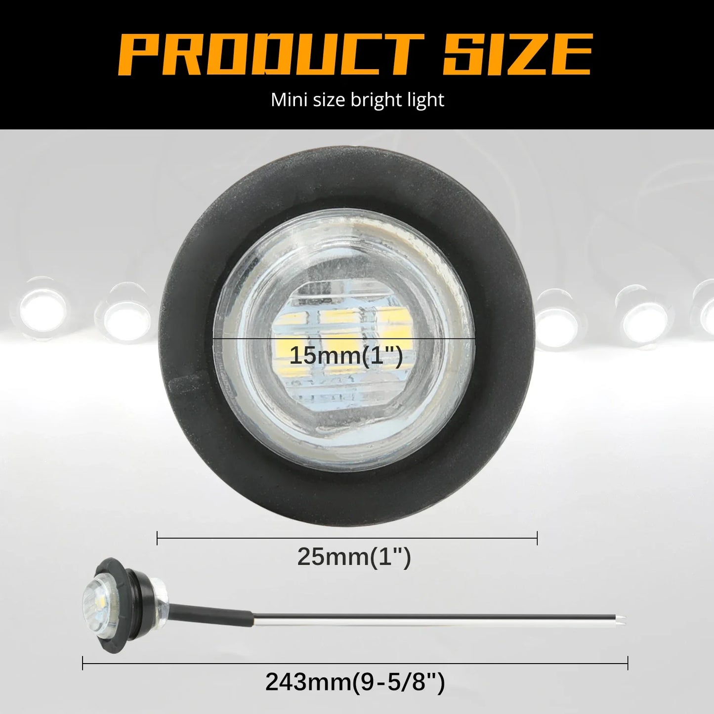 12V Round Trailer Side Marker Lights For Truck Trailer Boat