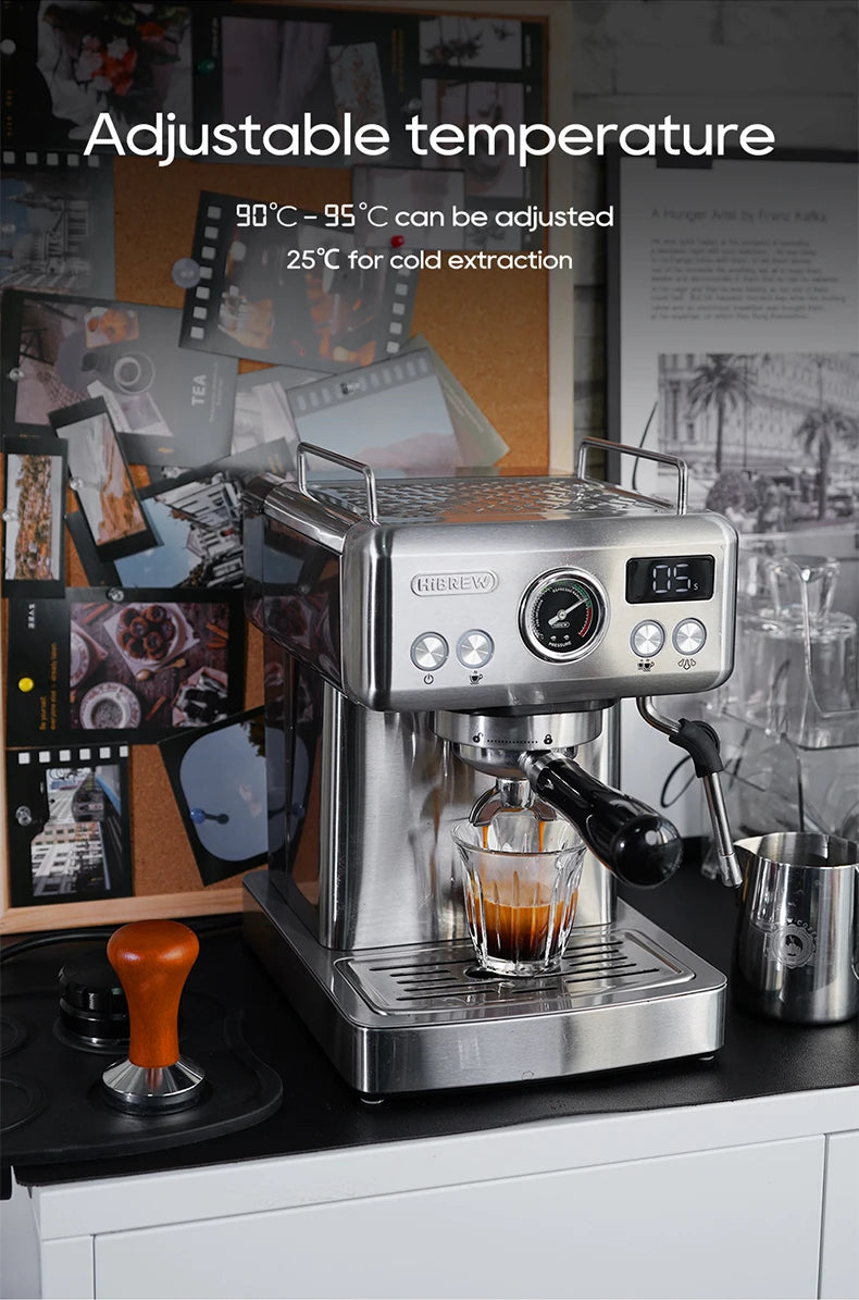 HiBREW 20 Bar Semi Automatic Espresso Temperature Adjustable 58mm Portafilter