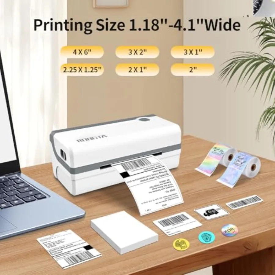 Bluetooth Thermal Shipping Label Printer 4x6 for Android iPhone