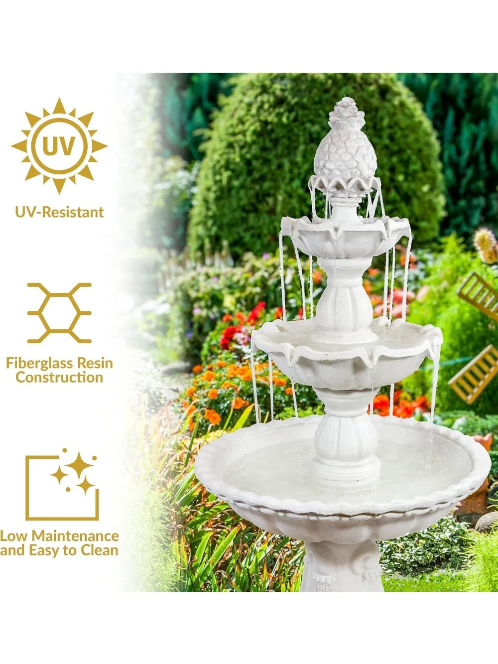 3-Tier Welcome Water Fountain With Pineapple Topper
