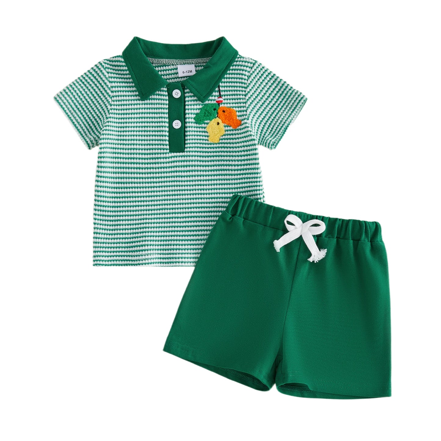 Dinosaur Print 2-Piece Toddler Summer Outfit Set Unisex