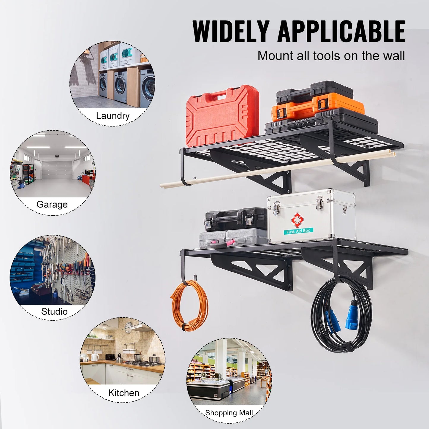 Garage Storage Rack Wall Mounted Heavy Duty Tool Organizer