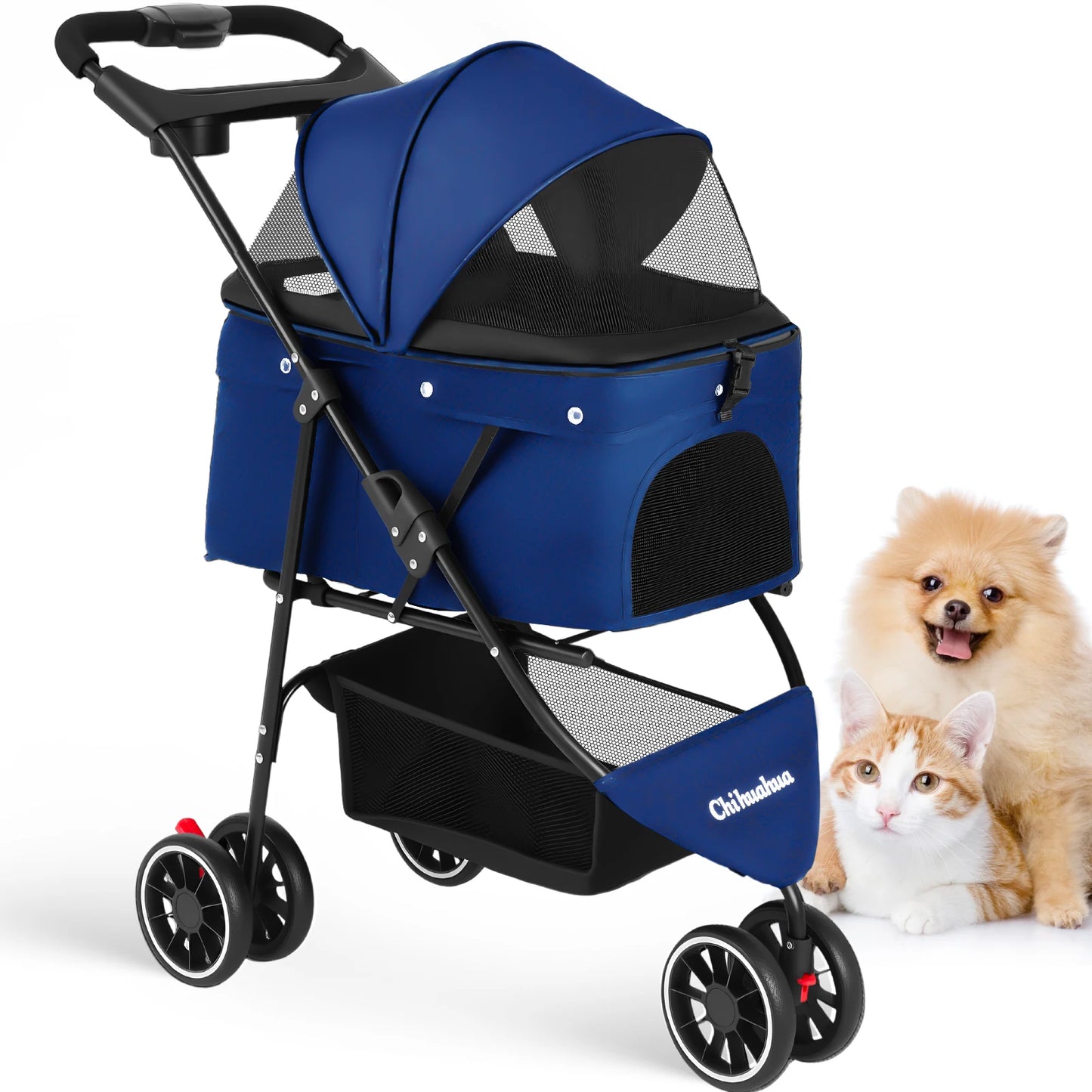 Chihuahua Pet Stroller For Dogs And Cats Foldable Portable