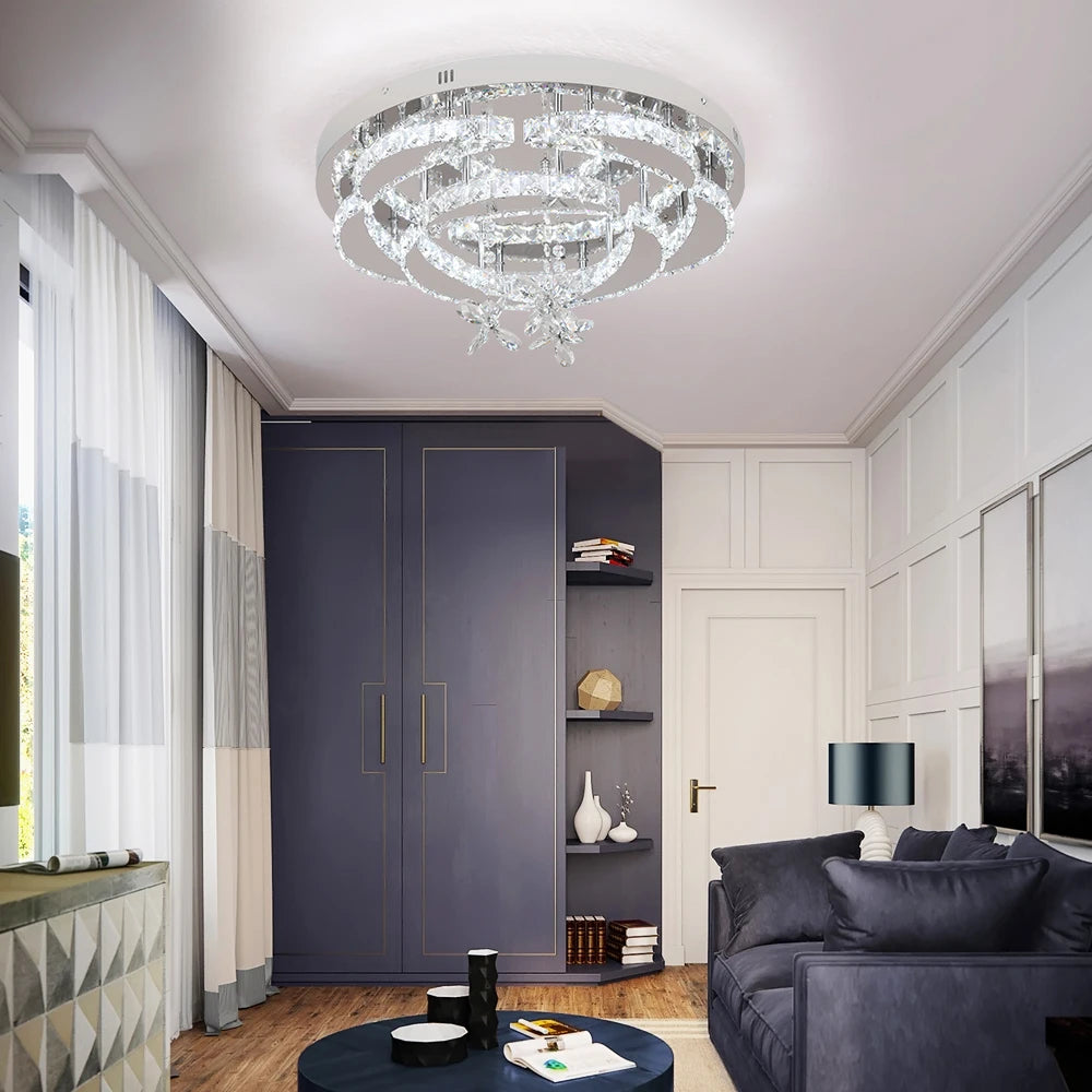 Vetrulus Luxury K9 Crystal Chandelier Modern Dimmable Ceiling Lamp