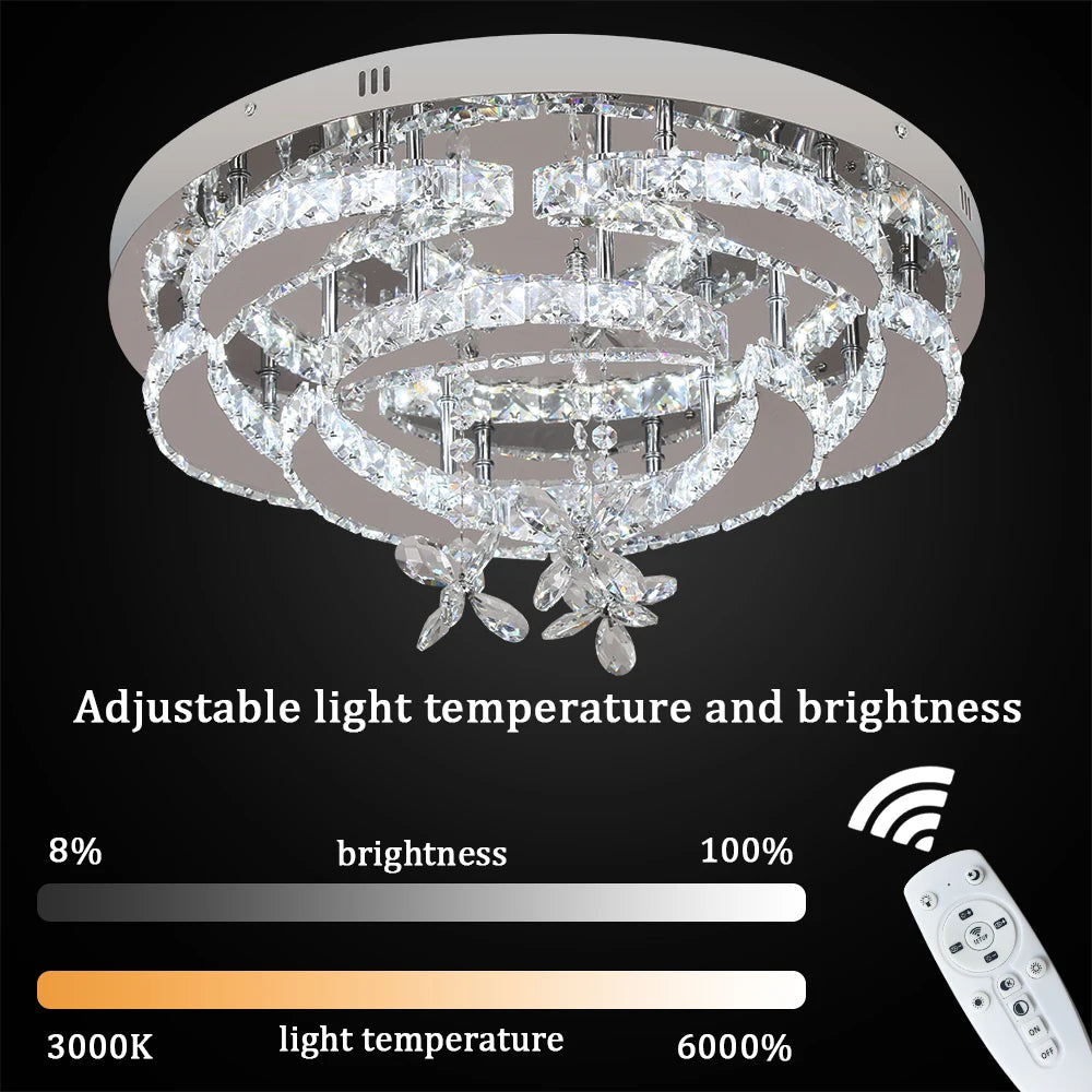 Vetrulus Luxury K9 Crystal Chandelier Modern Dimmable Ceiling Lamp