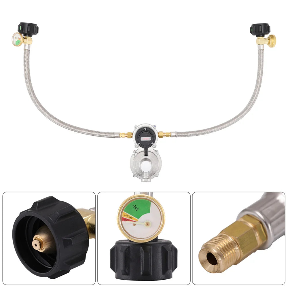 RV Propane Regulator With Hose Automatic Changeover 2-Stage