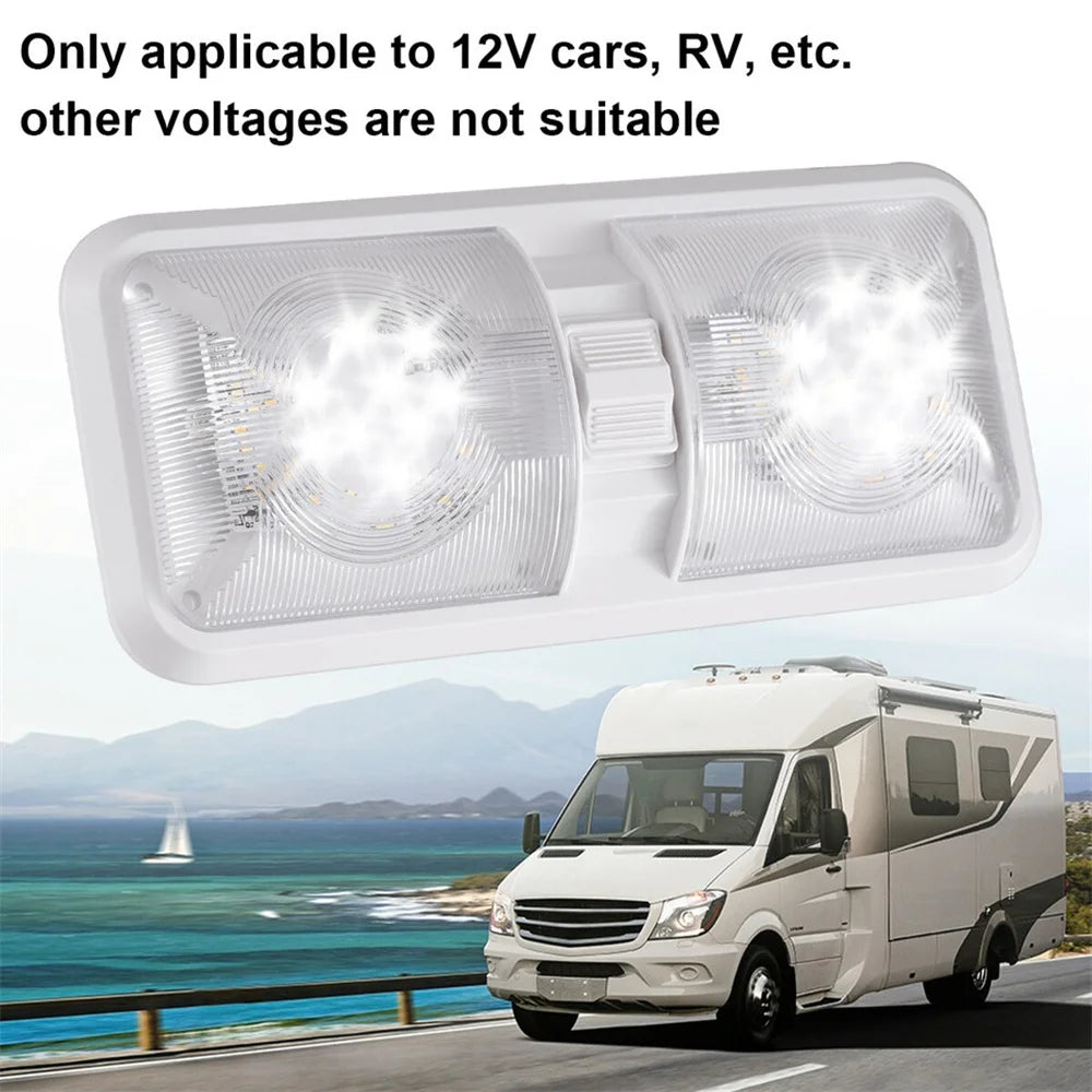12V LED RV Double Dome Ceiling Lights 5 Pack